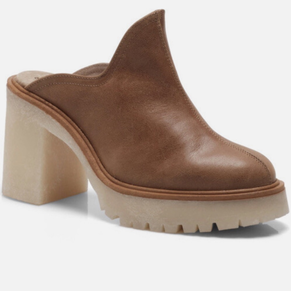 New Free People James Cozy Faux Fur Mule - Tan Size  8 1/2